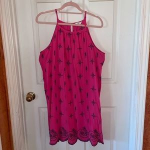 Crown & Ivy pink embroidered dress